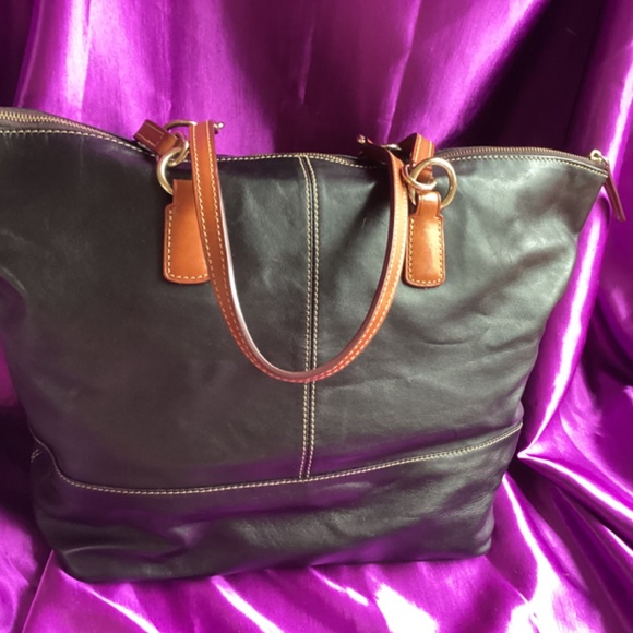 Vintage Dooney&Bourke Black Soft Leather Tote Bag - Picture 2 of 10